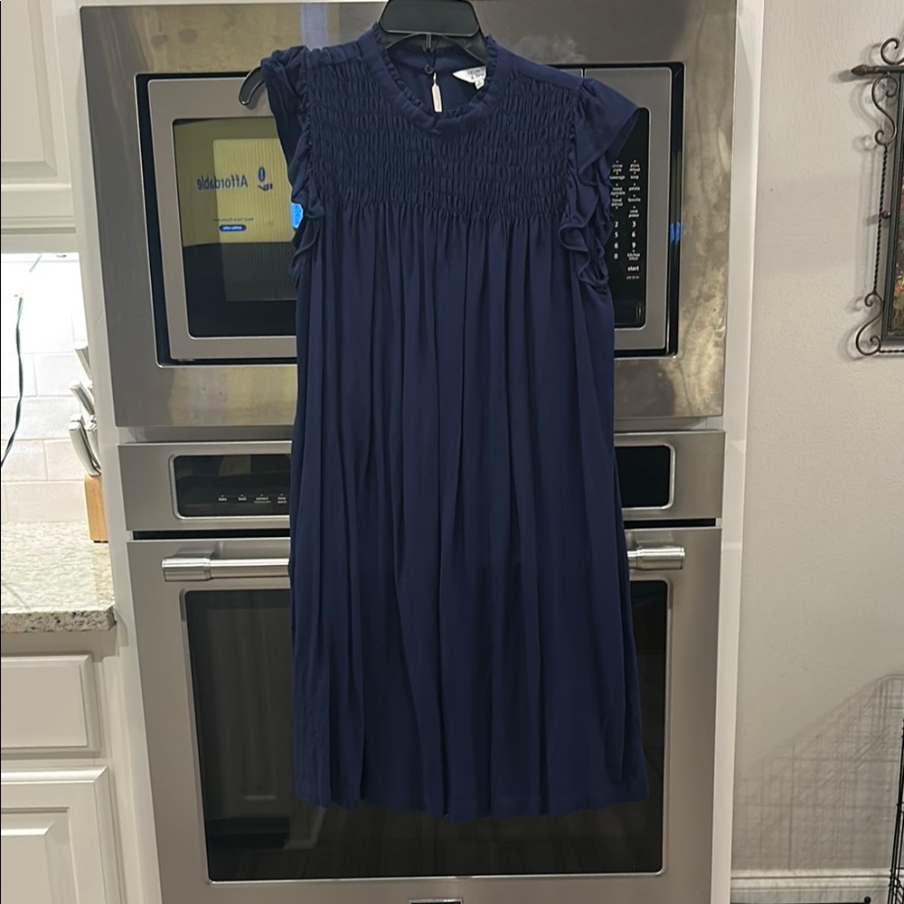 Crown & Ivy Navy Blue Ruffle Dress